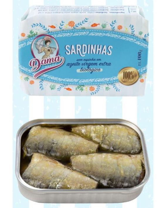 Sardinen in Bio-Olivenöl extra vergine, ohne Gräten (BIO) | DAMA