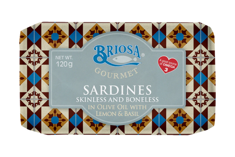 Sardinen in Olivenöl mit Zitrone und Basilikum, ohne Haut und Gräten Briosa Gourmet